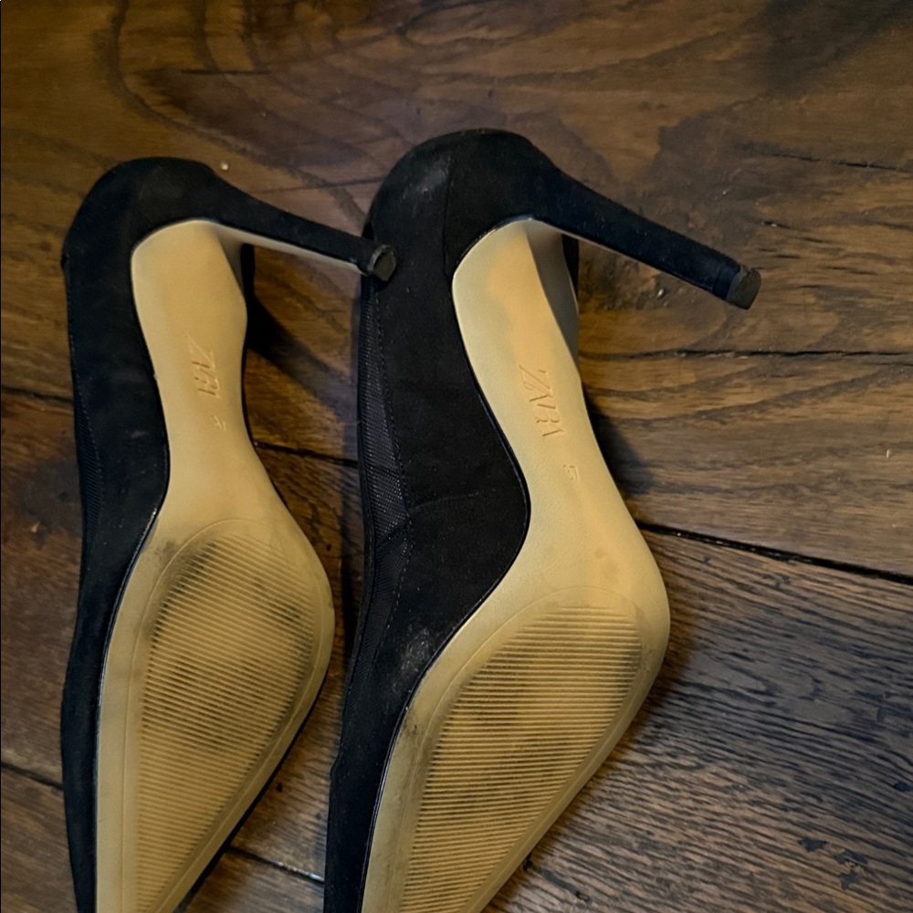 Zara Black Mesh Heels - Picture 2 of 3